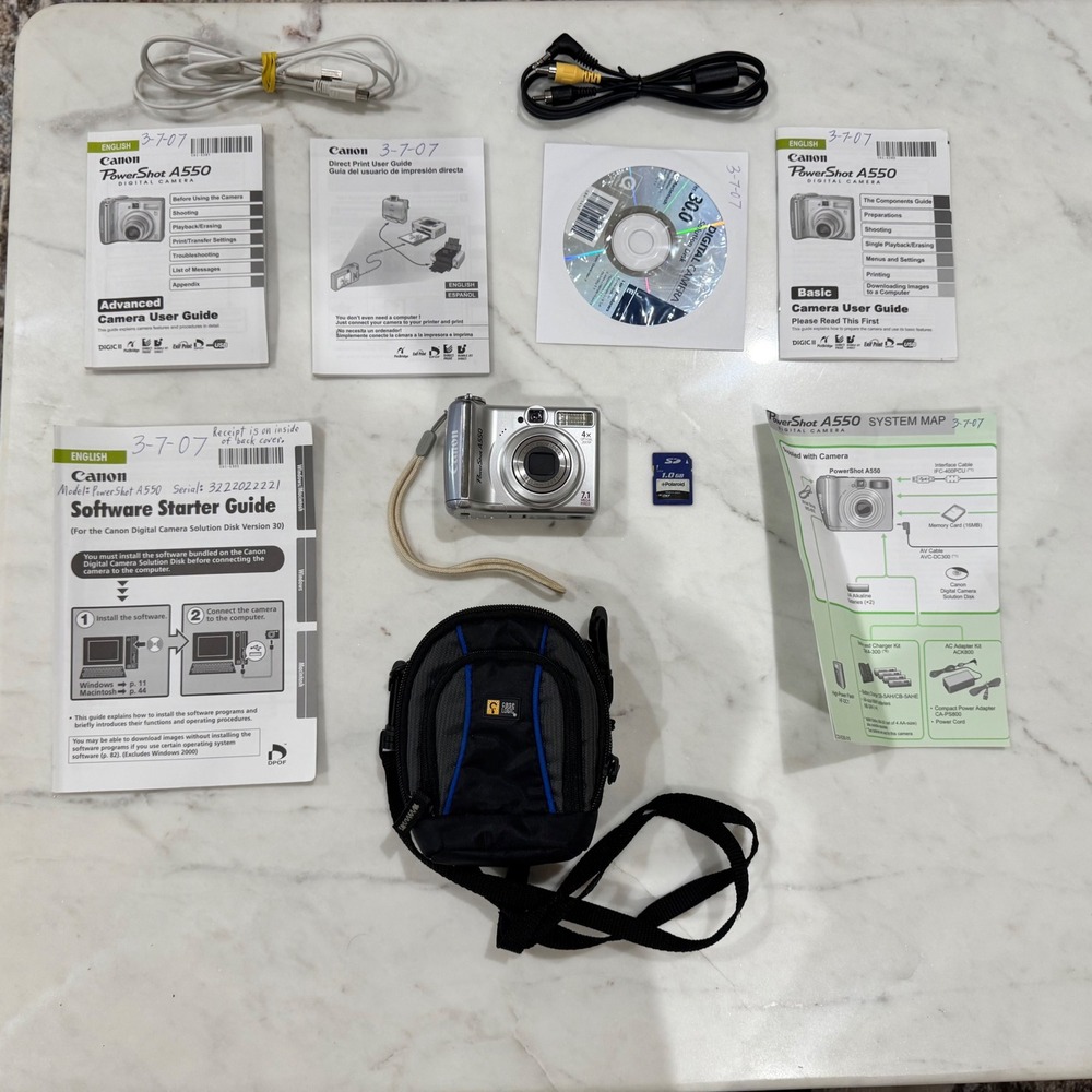Canon PowerShot A550 Digital Camera 7.1 mega pixels 4x optical zoom